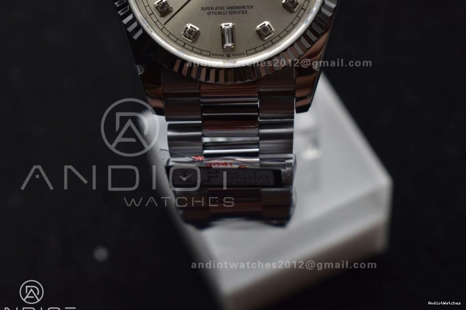 Steel Silver vr3255 Dial President 904L (Gain on Edition Breathable 36 Bracelet DayDate Weight) V5 690 SS Diamond Best QF 1003